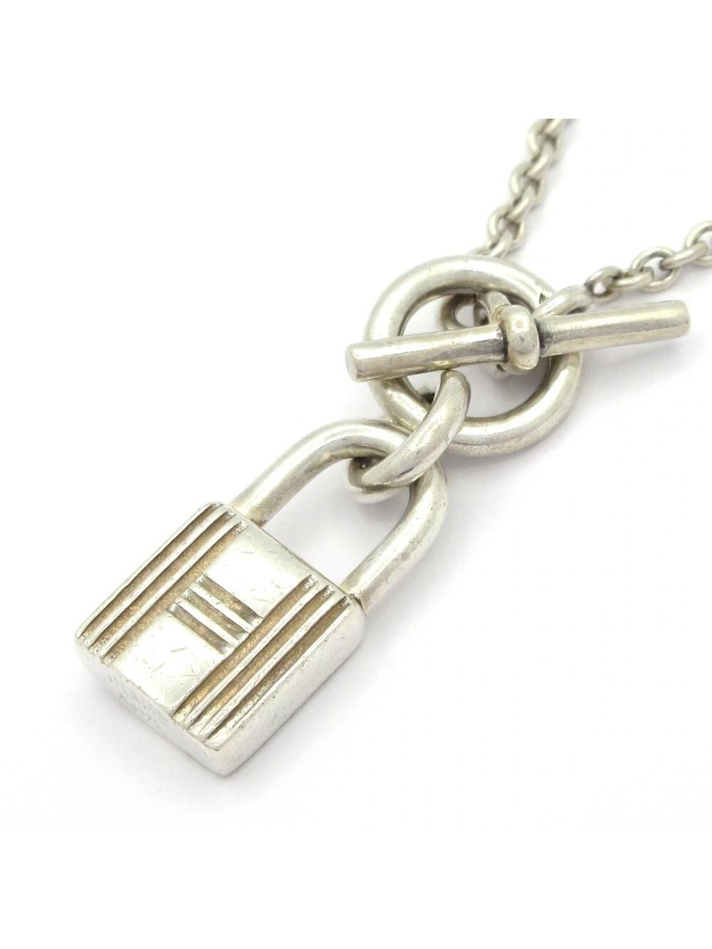 Hermes Amulet Cadenas Silver Necklace #376930H68B